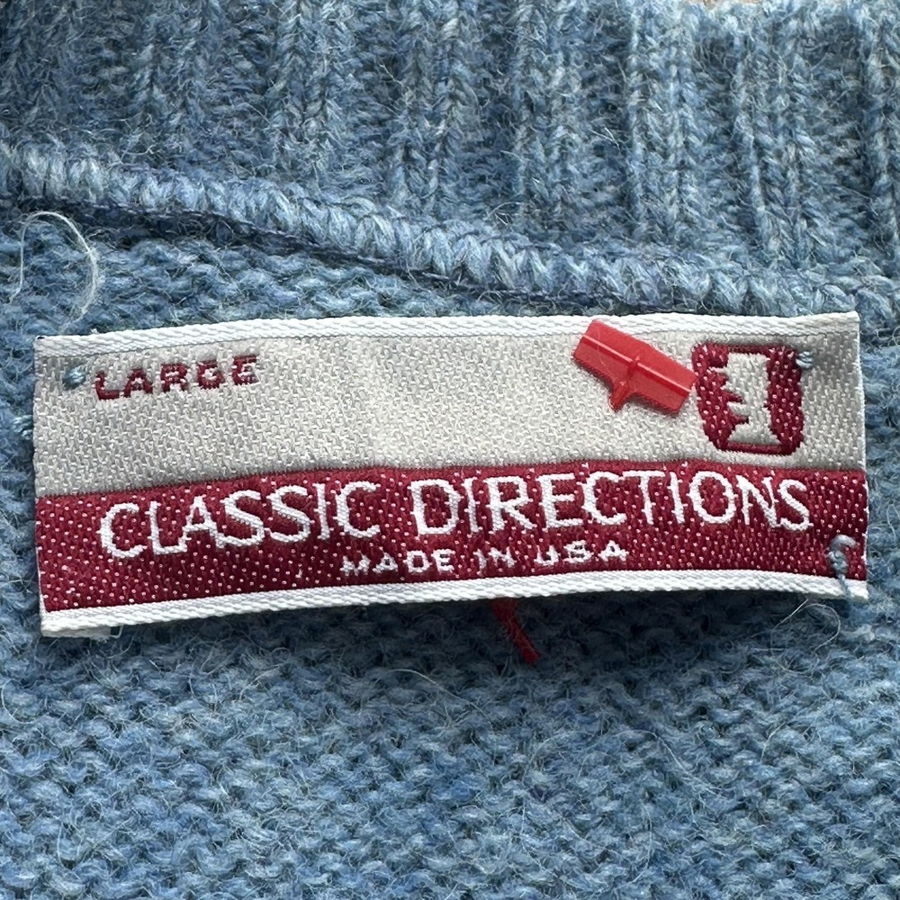 Vintage Classic Directions Sweater Mens Large Wool Blend Crewneck Made USA - Picture 5 of 11